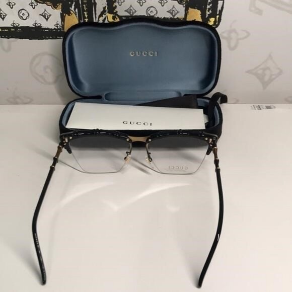 New Authentic Gucci Black and Brown Eyeglasses GG0660o 001 - Picture 10 of 12